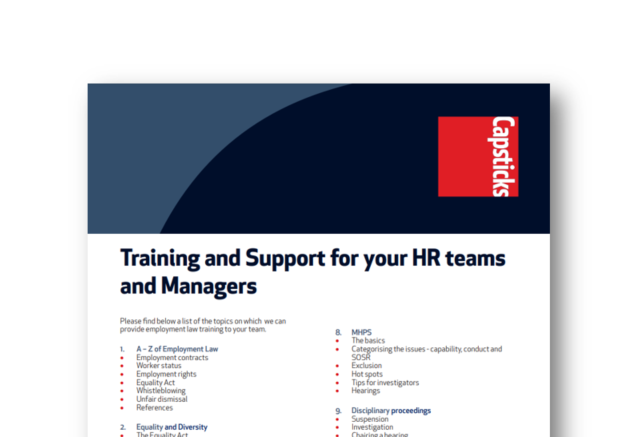 Training and support for your HR teams and managers